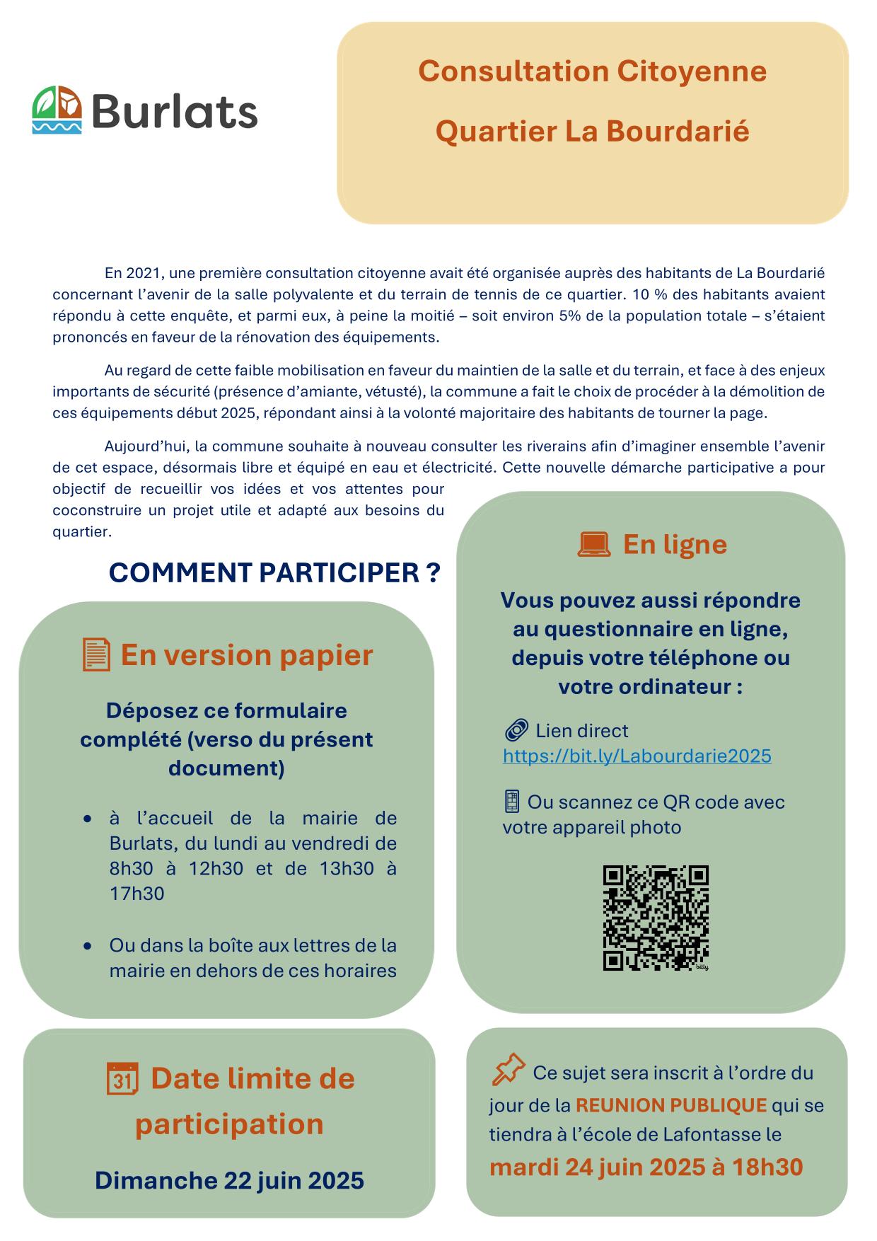 consultation citoyenne la bourdarié 2025
