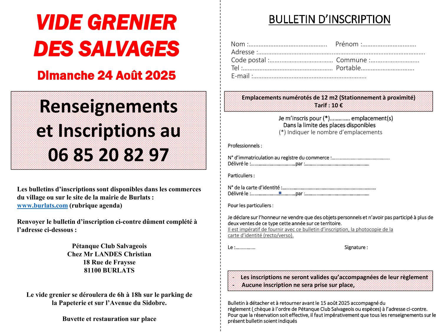 vide greniers 24.08.25