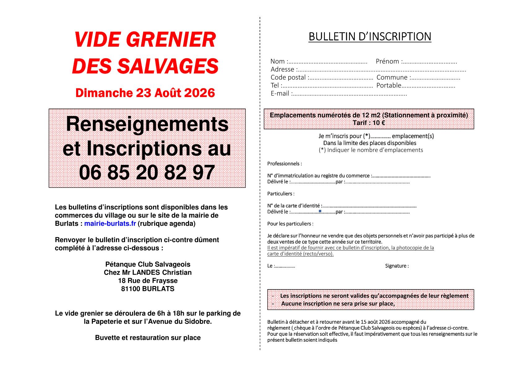 VIDE GRENIERS 23.08.26