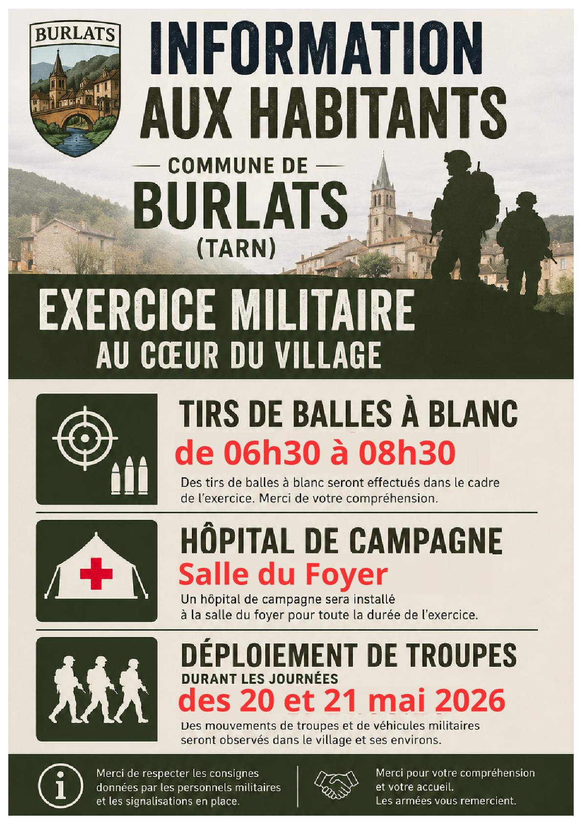 exercice militaire burlats 20 et 21.05.26